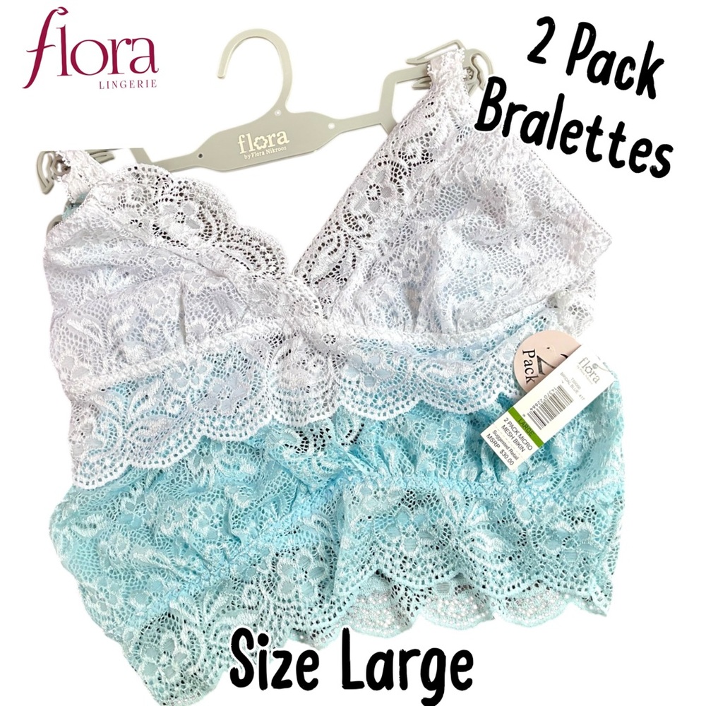 Flora Nikrooz 2 PK LACE Bralettes Medium